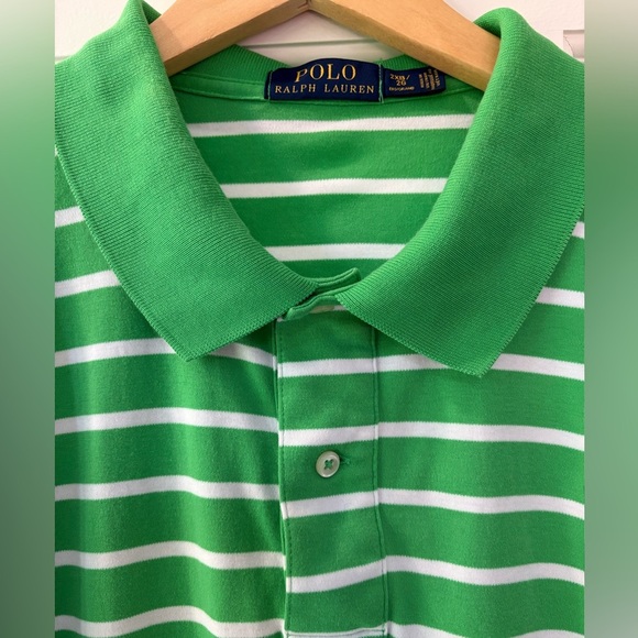 Polo Ralph Lauren Men’s 2XL Big Green White Striped Polo Shirt - Picture 6 of 6